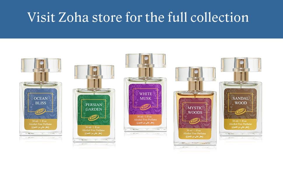 Сандалово дърво Zoha |Парфюм-спрей за жени и мъже | Парфюм на базата на алкохол и етерични масла | Устойчиви Веган аромат, Произведен в САЩ
