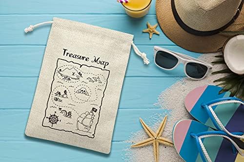 Подаръчни пакети с Карта на съкровище за деца, Чанти за парти в чест на лов за пиратски съкровища, Подаръци за рожден Ден в пиратски