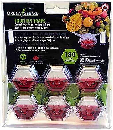 BEAPCO 10036 Red 6 Опаковки Плодови мухи Премиум-клас с 6 Предварително Попълнени и Капани за мухи В стаята | Проста, ефективна и Безопасна за използване | Хранителна примам?