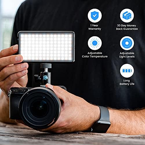 Двуцветен led лампа Lume Cube за професионални огледално-рефлексни фотоапарати, Комплект с регулируема панел Go, Интелигентен LCD дисплей|Осветление за фото-видео, по-Дълъ