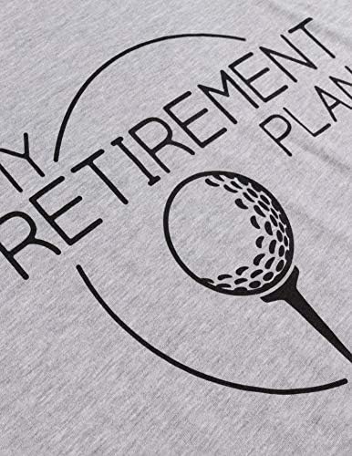 Моят Пенсионен план (Голф) | Тениска със Забавна Изказване за Игра на Голф, Хумор с Топка за голф, Мъжки t-shirt