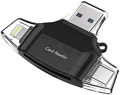 Смарт притурка на BoxWave, който е съвместим с Acer Chromebook 514 (CB514-2H) (смарт притурка от BoxWave) - Устройство за четене на SD карти AllReader, четец за карти microSD, SD, Compact USB - черно jet black