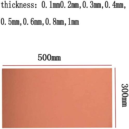 Латунная плоча UMKY, Метална плоча от меден лист, Метално фолио (Размер: 1 mm x 300 mm x 500 mm)