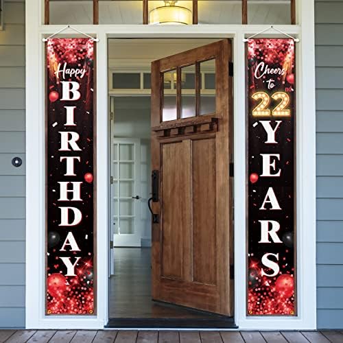 От 16–Ти Рожден Ден, Регистрирай се на Верандата, Вратата Банер, Декор, Червено и Черно, С Пайети, Поздрав 16-Годишно Дете, Тематични Украси