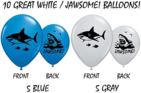 Балони с акули от Цигански Jade - Отлични за тематични партита по повод рождения ден, на Седмица акули или подводни събирания - Опаковка