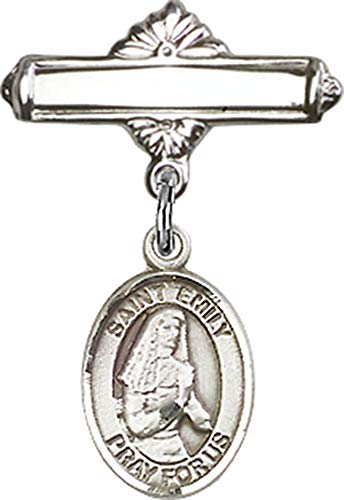 Детски икона от сребро ReligiousObsession с чар Свети Емили де Виалар и полирани игла за икона