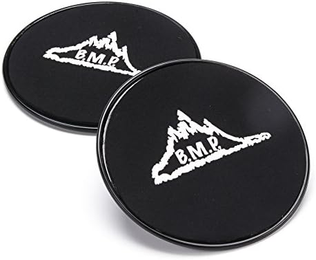 Black Mountain Products Основните Плъзгачи за упражнения Пълзящи дискове (Комплект от 2-х), черен