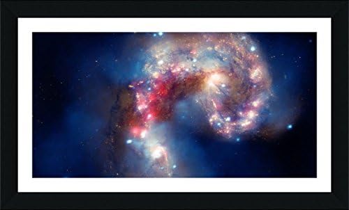 Alonline Art - Телескоп Хъбъл на НАСА от Space Galaxy | Живопис в черна рамка, Напечатанная отпечатъци от памук, най-до пенопластовой