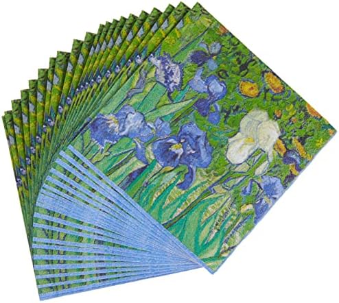 Хартиени Салфетки за коктейли Caspari Van Gogh Irises - 20 броя За опаковане