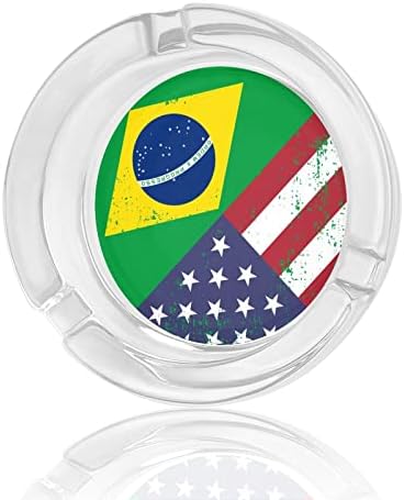 Ретро Американски Флаг На Бразилия Цигари Стъклени Пепелници През Цялата Титуляр За Пушачи Пепелник За Битови Удобства Украса Плотове