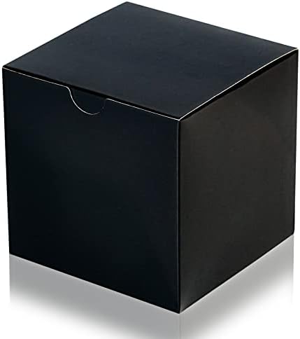 UnicoPak 30 Опаковки, Черни Кутии Подарък 4x4x4, Блестящи Черни Кутии за подаръци, Малки Кутии Подарък за Рожден Ден, Оферта шаферките