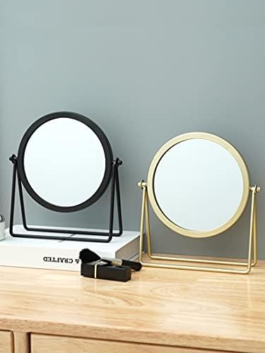 Schonee Geschaft Черно Десктоп Едностранно Огледало за грим, въртящо се на 360 градуса, Метална Едностранно Огледало за Тоалетка