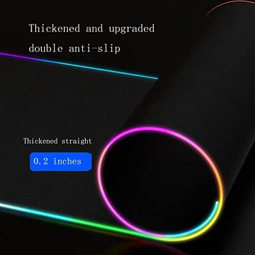 TKHP Сгъваема подложка за мишка с подсветка, 7 вида светлинни ефекти, нескользящий и водоустойчив USB-тенис на мат за игри, е