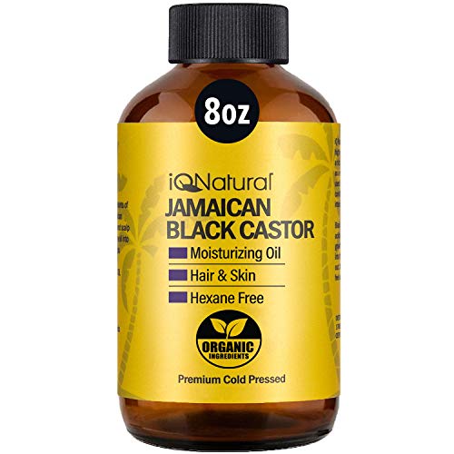 iQ Естествена Ямайское черно рициново масло, за растежа на косата и кожата климатик, Чисто студено пресовано Масло за кожа на скалпа,