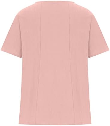 PANOEGSN/ Дамски Летни Тениски с кръгло деколте, Ежедневни Блузи Големи Размери, Елегантни Графични Тениски, Леки Ризи с Къс Ръкав