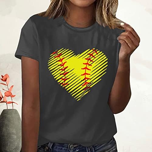 2023 Летни Потници, Дамски тениски с Графичен принтом Сърцето си за Любовта, Бейзболни Ризи с Къс ръкав, Блуза Свободно Намаляване