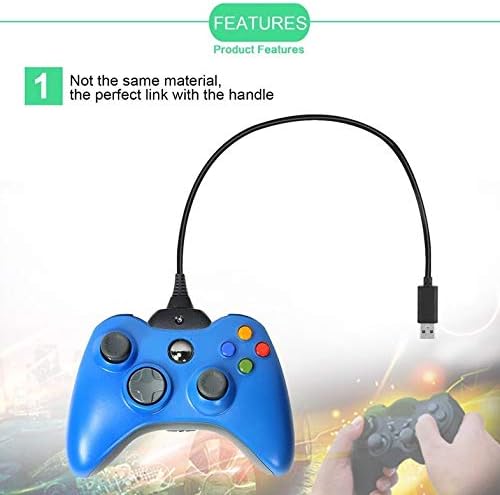 Phchconikke Нов USB Play & Charger Кабел-Адаптер за зареждане на Контролера на Xbox 360 Черен