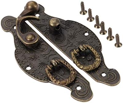Декоративна Ключалката за Заключване на Античен Месинг Дървен Калъф Болт Реколта Декоративна Ковчег За Бижута Куфар Болт Лапне