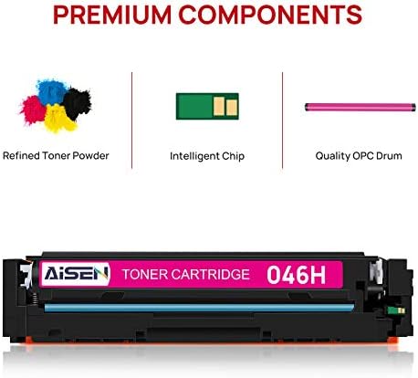 AISEN Съвместими тонер касети с тонер CRG 046H, Подмяна на тонер касета Canon 046, висока производителност, за лазерен принтер