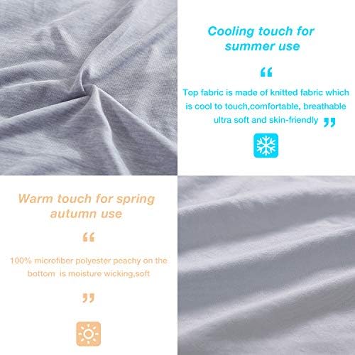 Калъф за утяжеленного одеяла EXQ Home Cooling 48x72 -Меки Пухени Премиум-клас Twin Size за утяжеленного одеяла с цип, може да се пере на машина (Сив, само пухени)