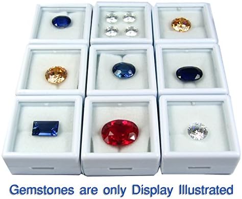 Опаковка от 20 броя 3х3см. Бяла Горната Стъклена Кутия за Съхранение на Скъпоценни Камъни Gem Display Box Инструмент За Съхранение на