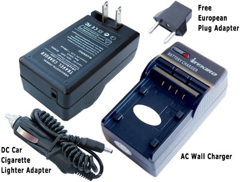 iTEKIRO AC Стенно Зарядно за Кола dc Комплект за Panasonic DMC-FX180N + iTEKIRO 10-в-1 USB Кабел За зареждане
