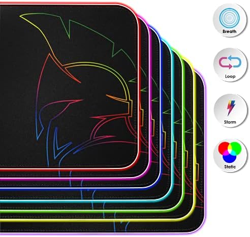 Empire Gaming – Подложка за мишка Dark Rainbow Gamer - 12-Режимная RGB led светлини-Светлини-Водоустойчив-устойчива на плъзгане каучук - PC, MAC и преносими компютри -800x300x4 мм