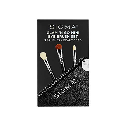 Мини Комплект Четки за очи Sigma Beauty Glam 'N Go, 3 четки и Косметичка