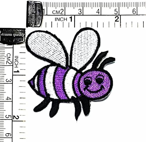Kleenplus 2 бр. Лилава пчела, уважаеми насекомо, медоносная пчела, детски cartoony иконата, бродирани желязо, пришивной икона за дънкови якета, шапки, раници, тениски, стикери