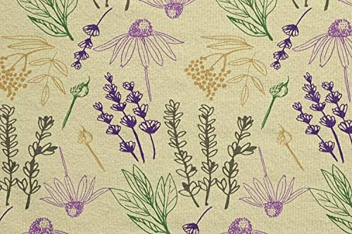 Кърпа за подложка за йога Ambesonne с Цветен Модел на Цветя Астри, Лечебни Растения, Ботанически Горски Листа, Нескользящий