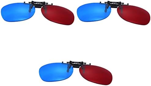 Milisten Червен Син 3D Клип на Рамки за Очила 3шт Синята Анаглиф 3D Очила Късогледство Специални Стерео Клип Очила Подвесная Рамка за