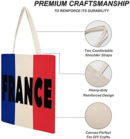 Флаг На Франция Дамски Холщовая Чанта-Тоут За Многократна Употреба За Хранителни Стоки Чанти Персонализирани Чанти За Пазаруване