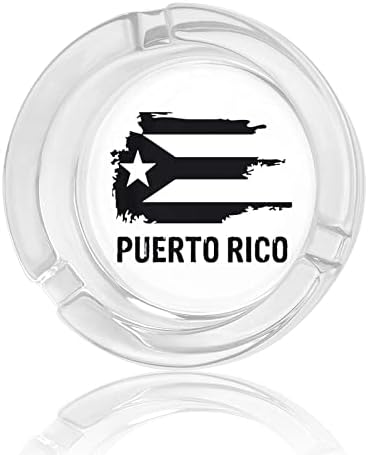 Съпротивявайте Boricua Флаг Пуерто Рико Стъклен Пепелник За Цигари, Пури С Пепелник Притежателя Калъф За Вътрешно Външно