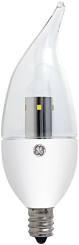 GE Lighting 89949 Энергосберегающая led крушка с мощност 4 W, 300 Лумена с Извити връхчета и цокъл под формата на Канделябра, Бистра, 1 опаковка