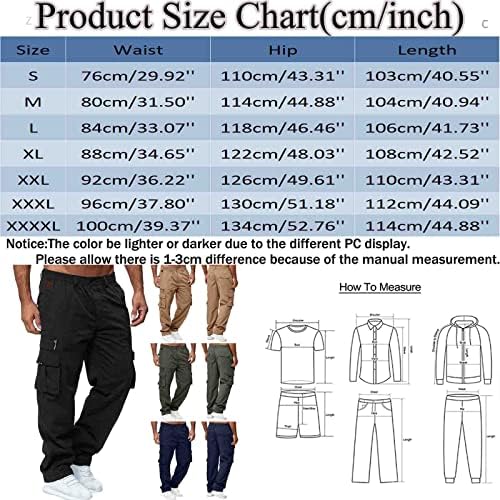 SGAOGEW Мъжки Панталони-Карго С Еластична гумена лента За Кръста, Мъжки работни Облекла, Панталони, Модерни Многоцветни Ежедневни