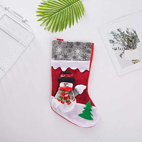 2 ЕЛЕМЕНТА Коледен Чорап Подаръчни Торбички от Нетъкан 3D Кукли Коледни Чорапи (2 Стил) Коледна Украса