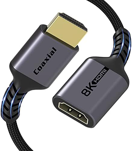 Удължител Simyago HDMI 2.1, изключително тънък и мек 8K Коаксиален удължител HDMI от мъжа към жената, съвместими с Nintendo