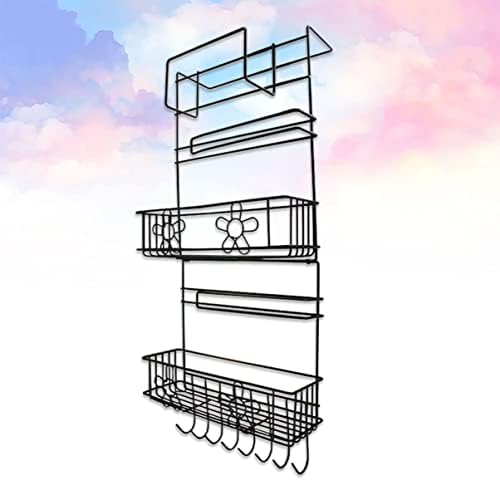 Cabilock Трайно към Приправам Черна Кърпа за Хладилник, Стенен Държач за Консерви, Странична Шкаф за Хладилник, Чаша За Съхранение в