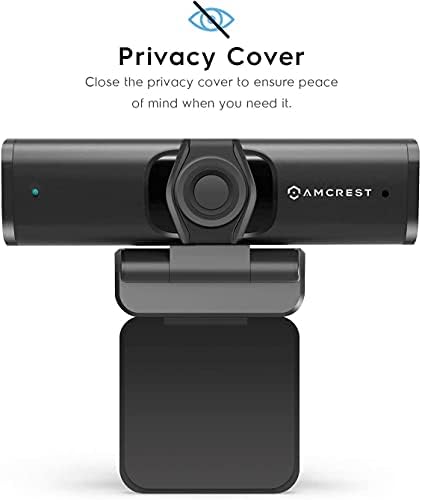 Уеб камера Amcrest 4K с микрофон и защитен калъф, USB-камера, уеб камера, Потоковая уеб-камера с висока разделителна способност