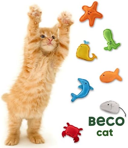 Играчка за котки Beco Catnip Crab с пълнеж от Пощипывающей мустаци северна америка коча, Солидна външна плат, Изработен от Рециклирани