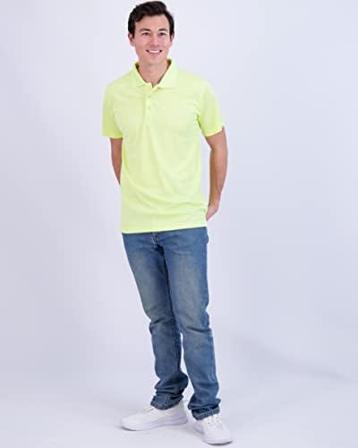 Real Essentials 3 опаковка: Мъжки Бързосъхнеща спортна риза Поло с къс ръкав Performance (на разположение в големи и високи размери)