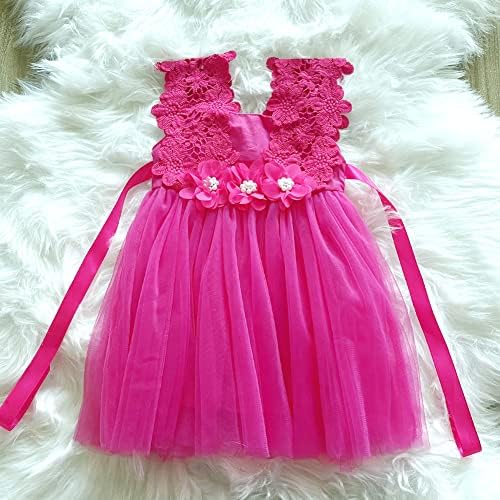 BGFKS/ Дантелено Рокля с Цветя Модел за Малки Момичета, Елегантна Тюлевое рокля на Принцеса за Деца на Сватба, Рожден Ден.
