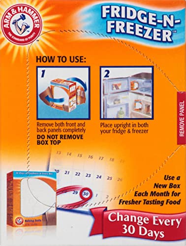 Сода за хляб Arm & Hammer, В опаковки за хладилника и фризера, клещи мирис, опаковки по 14 грама (12 парчета)