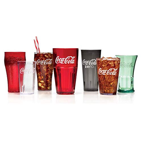 КУПЕТЕ тежкотоварни пластмасови ресторант чаши, 24 мл, Прозрачни Coca-Cola (опаковка от 2 броя)