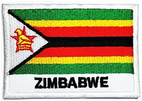 Салфетки Плюс 2 елемента. 1.7X2.6 инча. Нашивка с Флага Зимбабве, Тактически Военен Флаг Квадратна Форма, Бродирани Ленти, Етикети с Флага