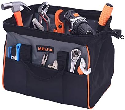 Преносима чанта MEIJIA с широко Отворени джобове и Няколко отделения За по-тежки инструменти с пластмаса дъно (13 инча)