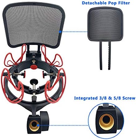 Ударния Комплект за закрепване на микрофона TECKOON, съвместим с всички микрофони размер 21-62 мм, включва универсално ударное