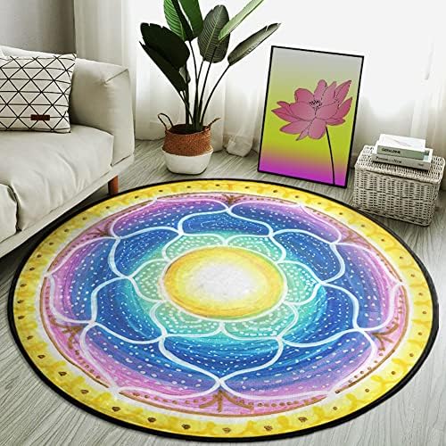 Кръгла Подложка за Йога Flower Energy, Мек противоскользящий килимче за Медитация За Възглавници За Медитация В Living House Meditation