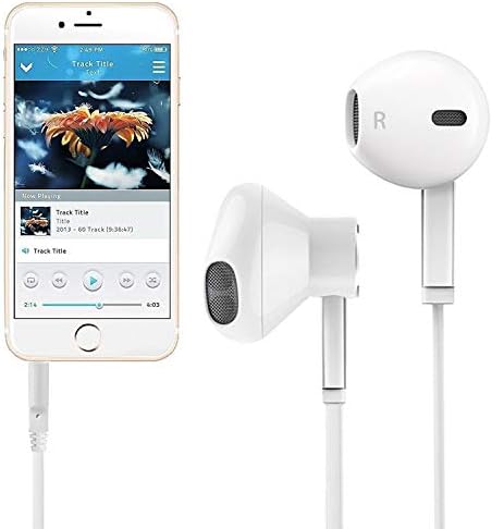 Слушалки с микрофон Сертифицирани ушите 3,5 мм Неподатливостта Слушалки Слушалки за преносими компютри, Таблети, смартфони, базирани на Android (Бяла) 1 опаковка