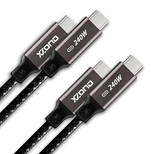 Кабел за зареждане XZOND 240W USB-C PD 3.1 оплетке [2 комплекта] 3 метра, Type-C PD, за MacBook, лаптоп, iPad, КОМПЮТЪР, хромбуков, телефони